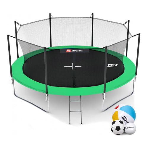 Батут  Hop-Sport 14FT 427 см green із внутрішньою сіткою - фото №9